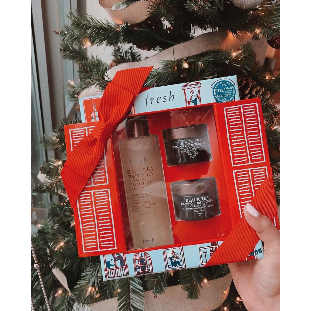 [US-TÁCH SET] Bộ dưỡng da Fresh Holiday Black Tea Gems 3 Món