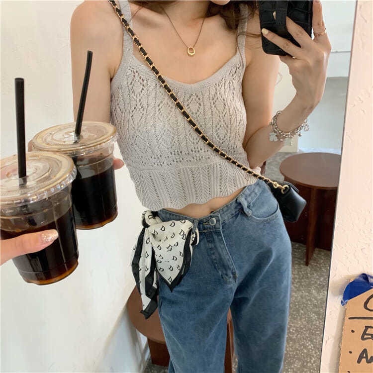 COZOK Áo Tank Top Không Tay Phối Ren Quyến Rũ Hợp Thời Trang Cho Nữ
