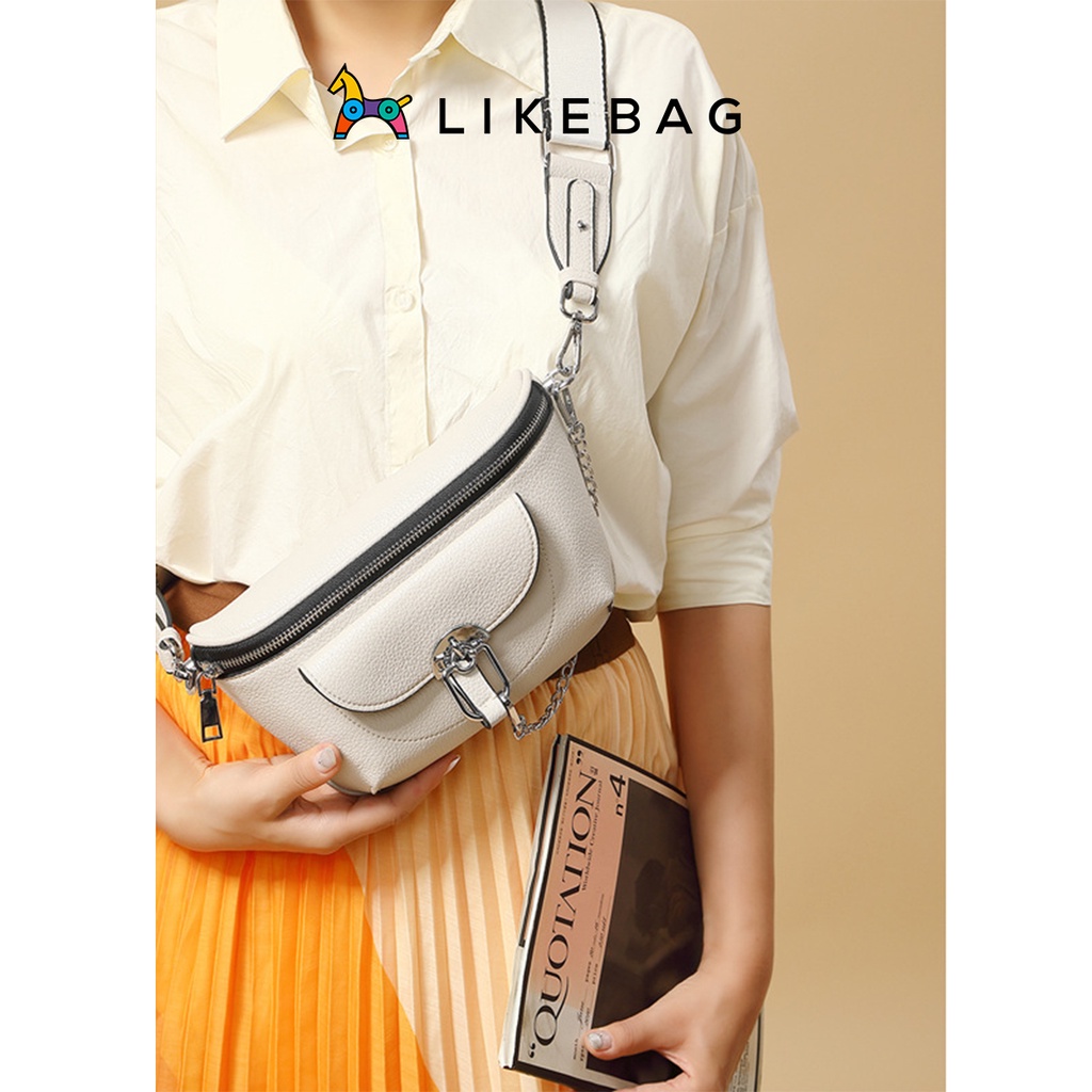 Túi bao tử đeo chéo LIKEBAG họa tiết thời trang phối dây xích cá tính 9031 - LIBAGI