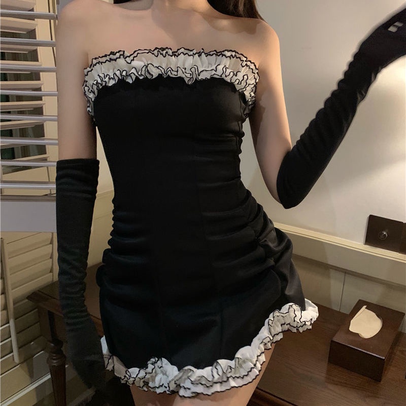 Đầm Ống Thiết Kế Quyến Rũ Thời Trang✨✨Phong Cách Mới Mùa Hè Năm 2021✨✨  Đầm Nữ Màu Đen Kiểu Dáng Đơn Giản Trẻ Trung✨✨ Chân Váy Dáng Chữ A Thiết Kế Xinh Xắn Thời Trang Dành Cho Nữ