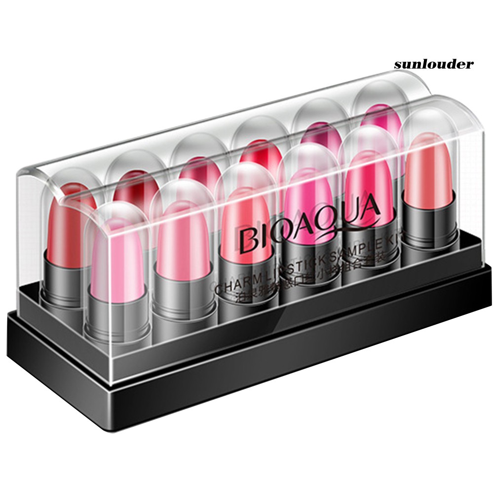 (Hàng Mới Về) Bộ 12 Son Môi Dưỡng Ẩm Lâu Trôi Chống Thấm Nước Không Dính Bioaoua | BigBuy360 - bigbuy360.vn