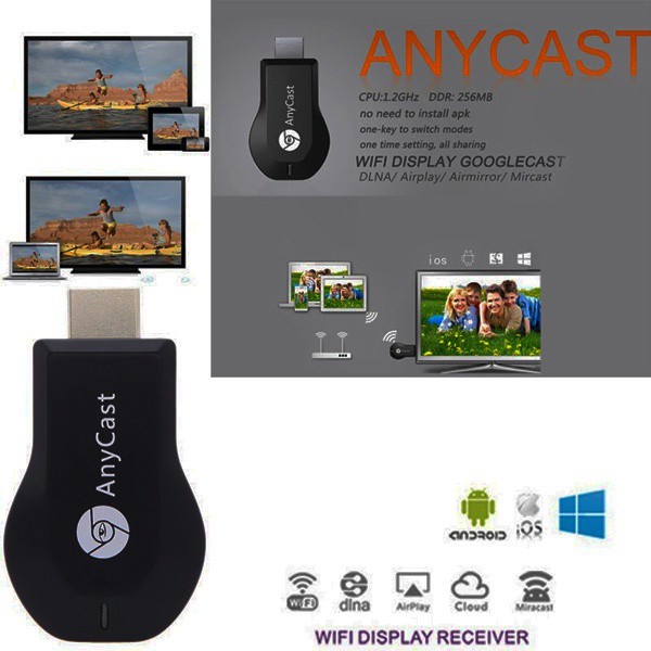 Thiết bị kết nối điện thoại với tivi không dây Dongle AnyCast Plus (có thể xem phim, chơi game..)