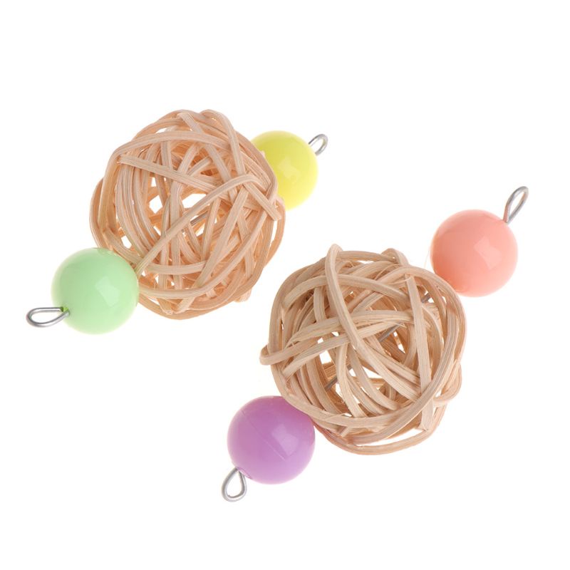 Đồ Chơi Bóng Đan Mây Nhiều Màu Vui Nhộn Cho Vẹt