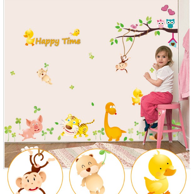 Decal trang trí Vườn Thú Happy Time