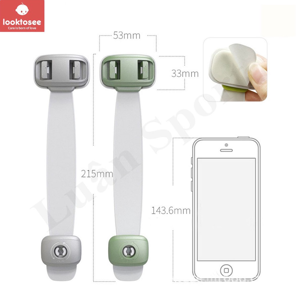 Khóa cài tủ lạnh an toàn cho bé - khóa tủ, ngăn kéo cao cấp giữ an toàn cho trẻ em - Looktosee