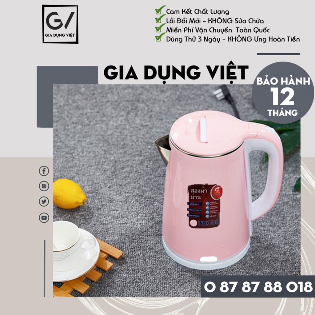 [Hàng Loại 1] Ấm siêu tốc JipLai Thái Lan 2.5L cao cấp,ấm siêu tốc thông minh tiết kiệm điện- Bảo Hành 12 tháng