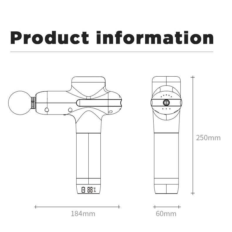 Máy Massage Gun Cầm Tay BOOSTER U1 Thế Hệ Mới 6 Đầu 8 Chế Độ Mát Xa - Công Suất 125W - Hàng Chính Hãng