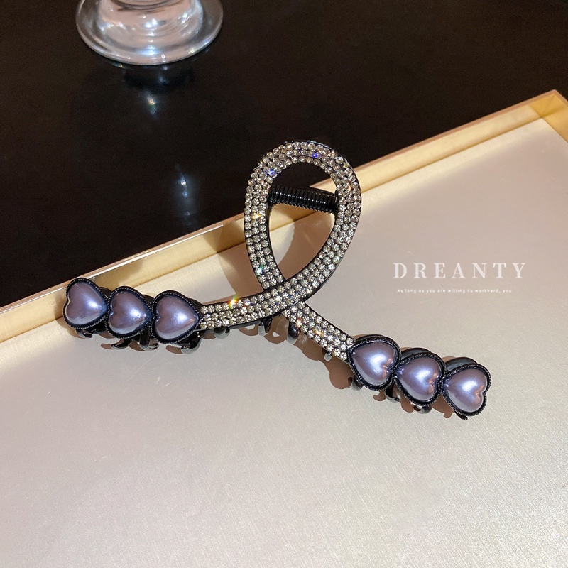 Kẹp Tóc Đính Ngọc Trai Hình Trái Tim Thời Trang Hàn Quốc