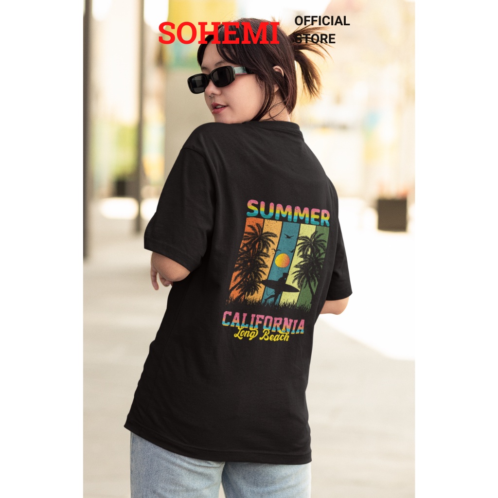 Áo Thun Tay Lỡ Form Rộng SOHEMI họa tiết sau áo cotton 100% 4 chiều cao cấp