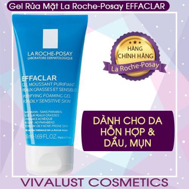 Gel Rửa Mặt La Roche-Posay EFFACLAR Purifying Foaming Gel (50ml) - Dành Cho Da Dầu & Nhạy Cảm | BigBuy360 - bigbuy360.vn