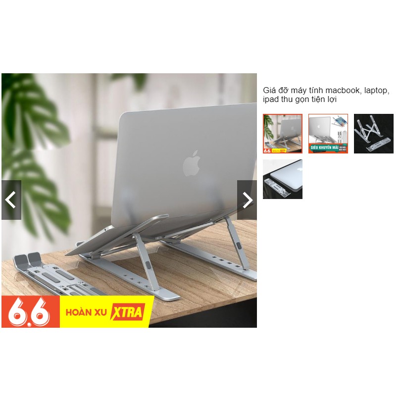 Giá đỡ máy tính macbook, laptop, ipad nhôm thu gọn tiện lợi | BigBuy360 - bigbuy360.vn