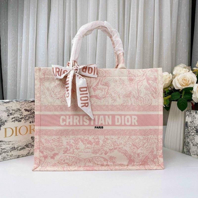 Túi Dior Hồng book tote du lịch size 36