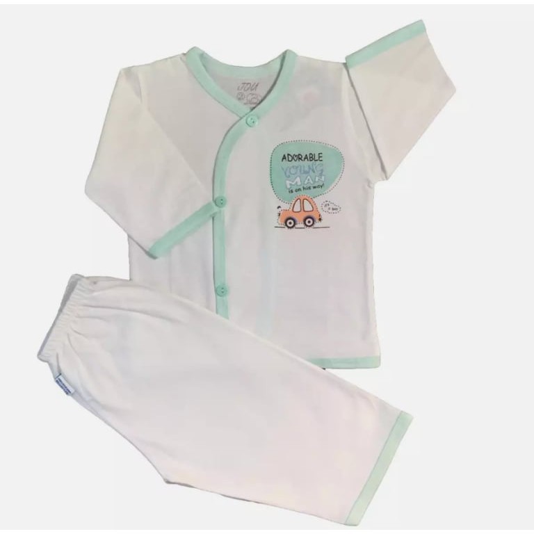 (Loại đẹp) Combo 3 Bộ Quần Áo Tay Dài Trắng JOU (100% Cotton Cao Cấp)