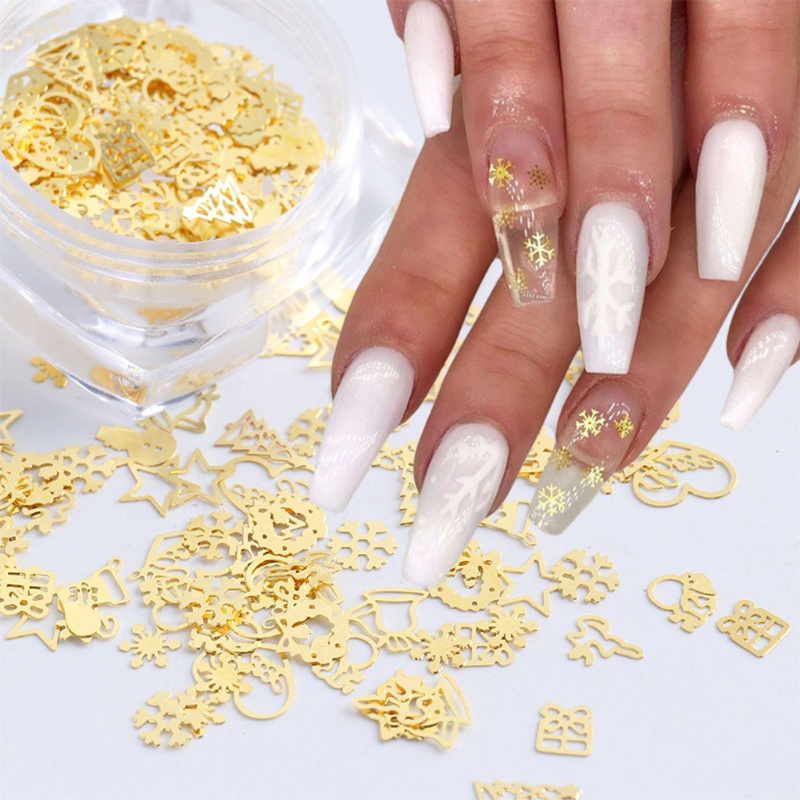 Hộp Sequin Trang Trí Móng Nghệ Thuật Chủ Đề Giáng Sinh