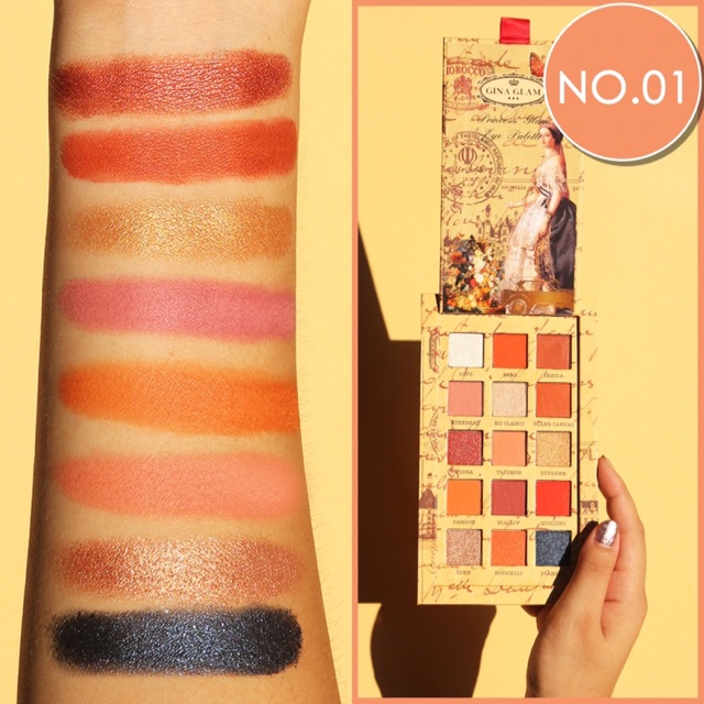 PHẤN MẮT 15 ô GINA GLAM G90 lì lâu trôi