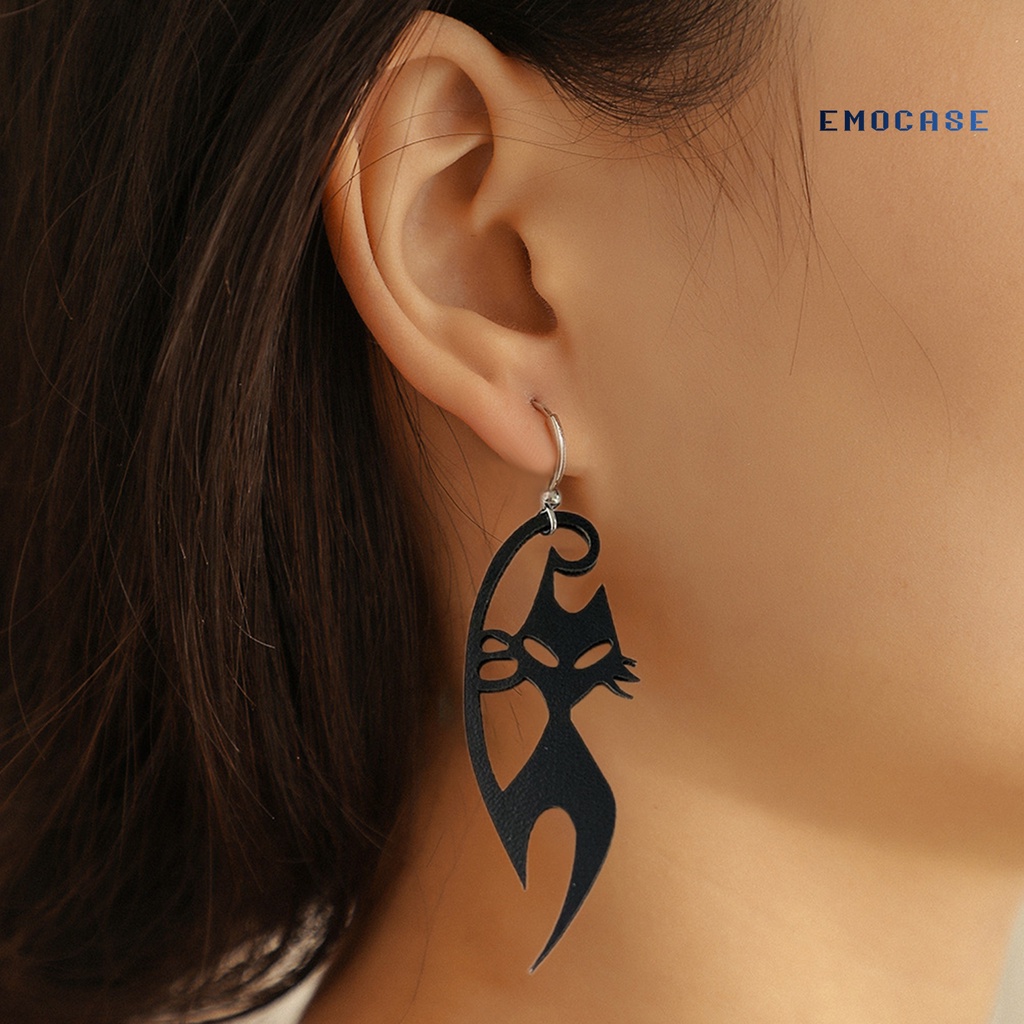 1 Đôi Khuyên Tai Hình Mèo Đen Đáng Sợ