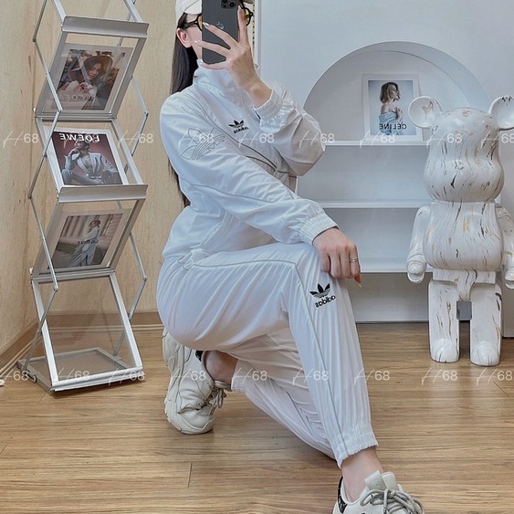Bộ Gió Adidas 2 Lớp Lót Lưới Logo Tay VNXK - ÁO THUN NAM NỮ HÀNG XUẤT DƯ FULLTAG