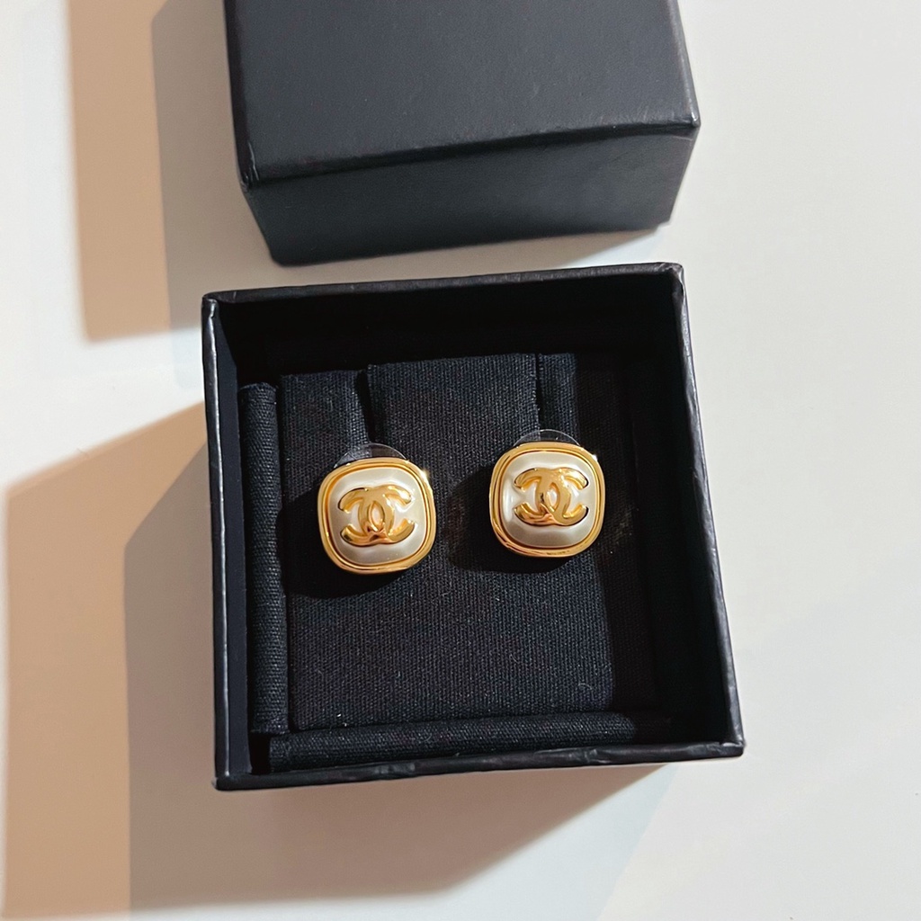 Khuyên Tai Hình Vuông Chữ c Màu Vàng Kim Thời Trang 2022