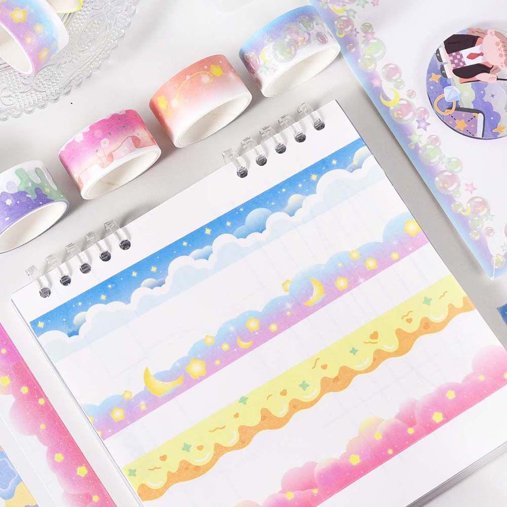 Băng Keo Dán Viền Sổ Nhật Ký Họa Tiết Ngôi Sao Thanh Lịch