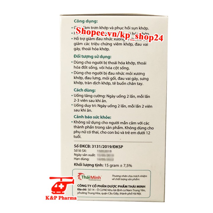 ✅ (6 TẶNG 1) Viên xương khớp KHƯƠNG THẢO ĐAN – Giúp giảm đau nhức cơ xương khớp, vai gáy, thần kinh tọa, thoái hóa khớp