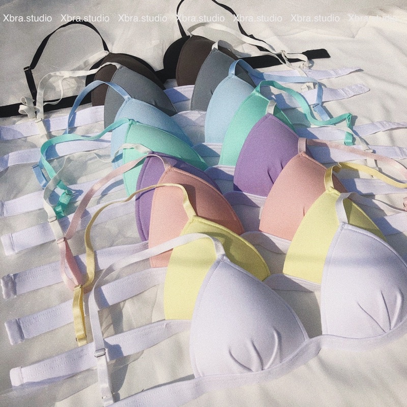 [Mã FAMARAL1 giảm 10K đơn 50K] Áo lót bralette cotton MÚT ĐÍNH LIỀN không gọng tone màu pastel | BigBuy360 - bigbuy360.vn