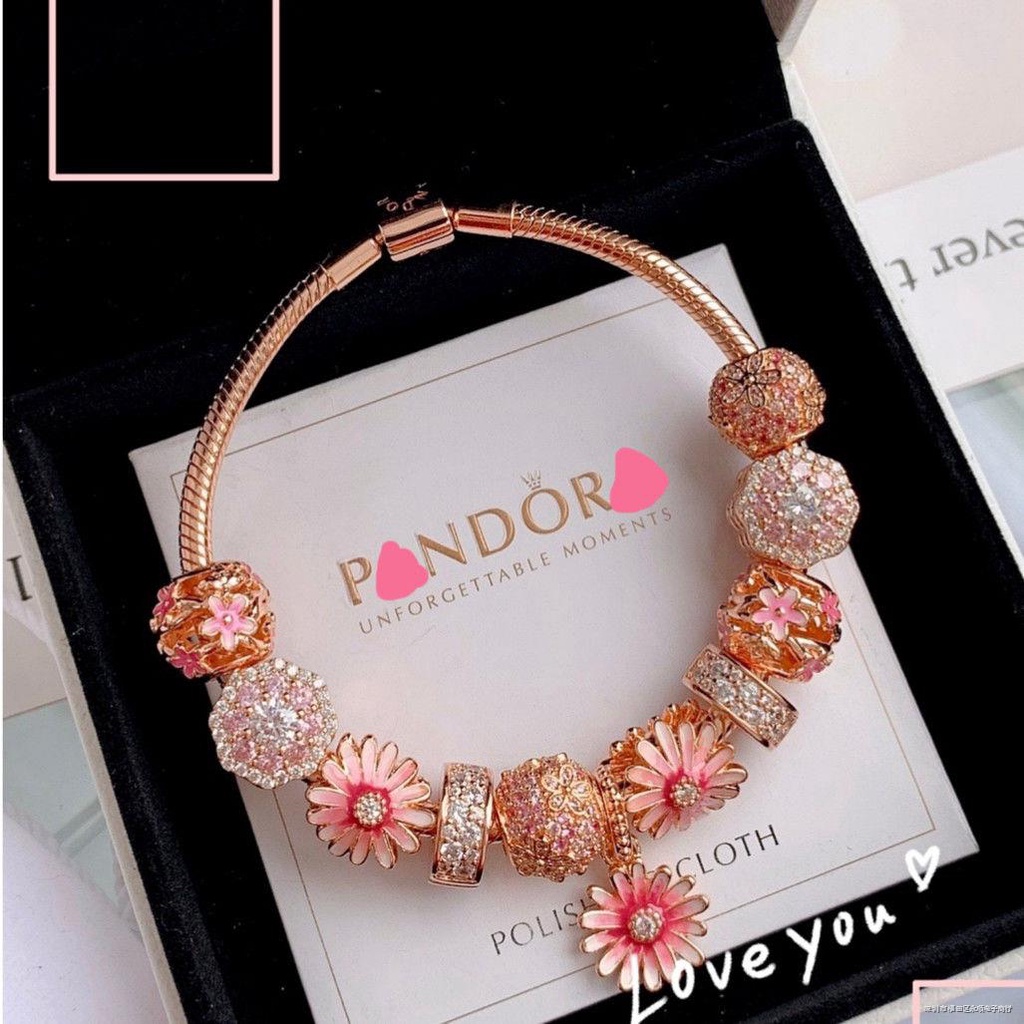 Vòng Tay Bạc 925 Họa Tiết Hoa Mộc Lan Dễ Thương Thời Trang