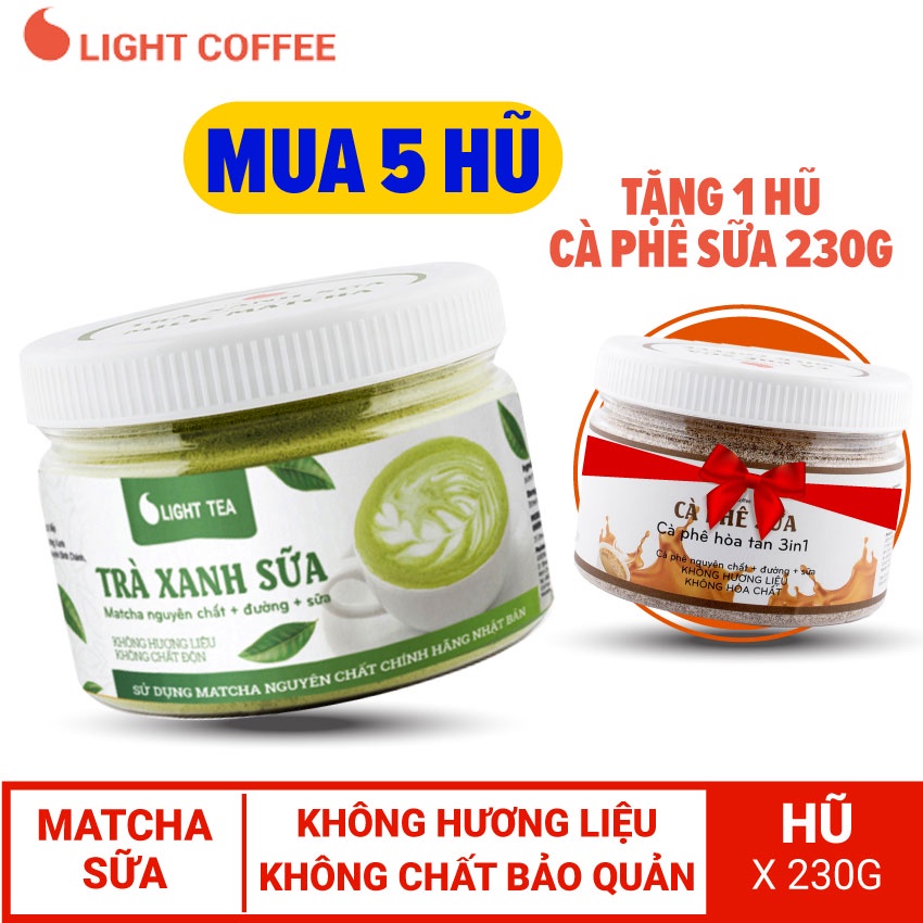 Bột trà xanh sữa, matcha chính hãng Nhật Bản, thơm ngon, tiện lợi Light Coffee - Hũ 230g