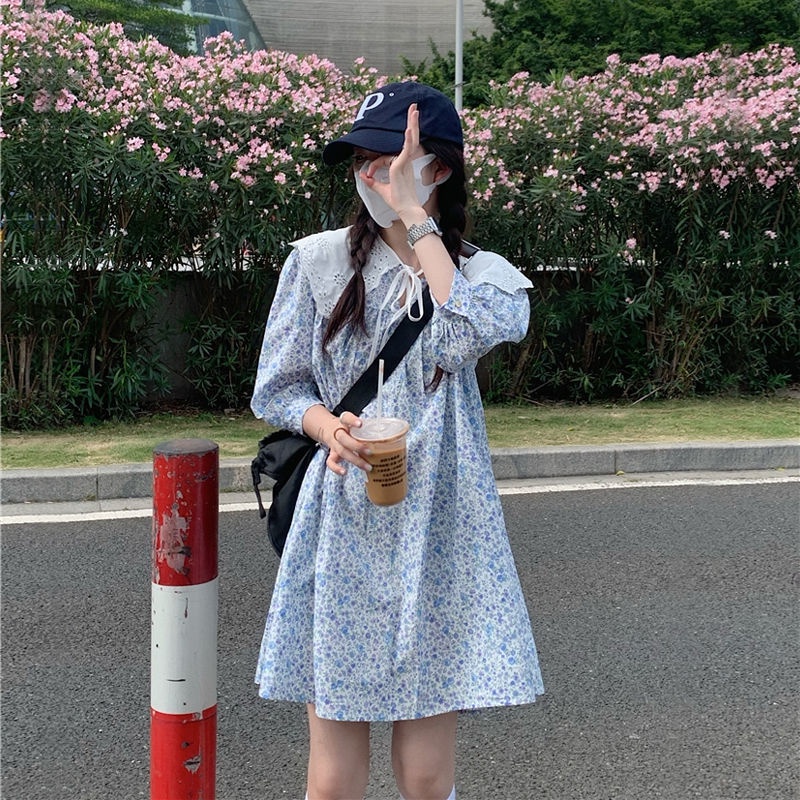 Đầm Hoa Cổ Búp Bê Thời Trang Mùa Hè Hàn Quốc Mới