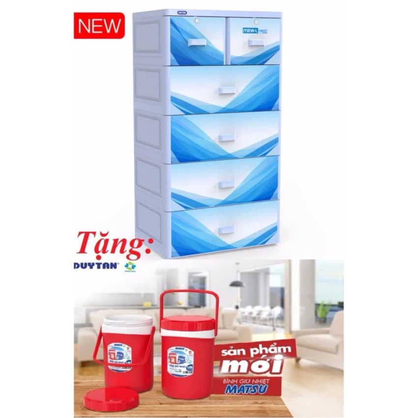 Tủ nhựa duy tân mina l Trắng cầu vồng 5 tầng 6 ngăn--HOTLINE : 028.3636.44.46