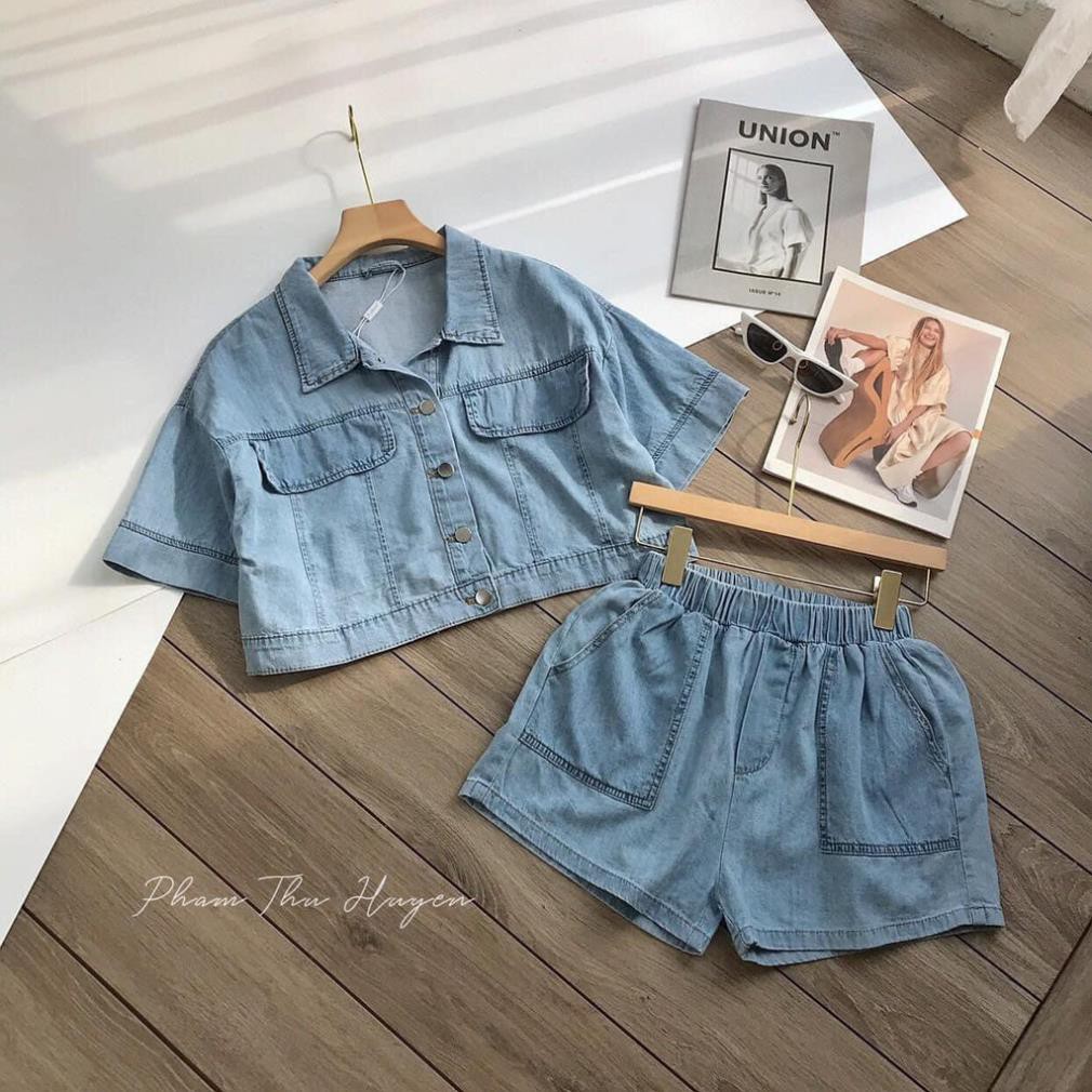 Set bò Áo croptop  + Quần Đùi Cạp Chun Siêu Tôn Dáng <3 | WebRaoVat - webraovat.net.vn