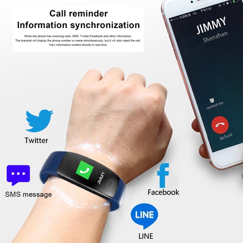 Smart Wear Vòng đeo tay thể dục thông minh Hoạt động thể thao Theo dõi huyết áp GPS Dây đeo cổ tay Đồng hồ đeo tay IP68 Băng chống nước Berjalan BSW55