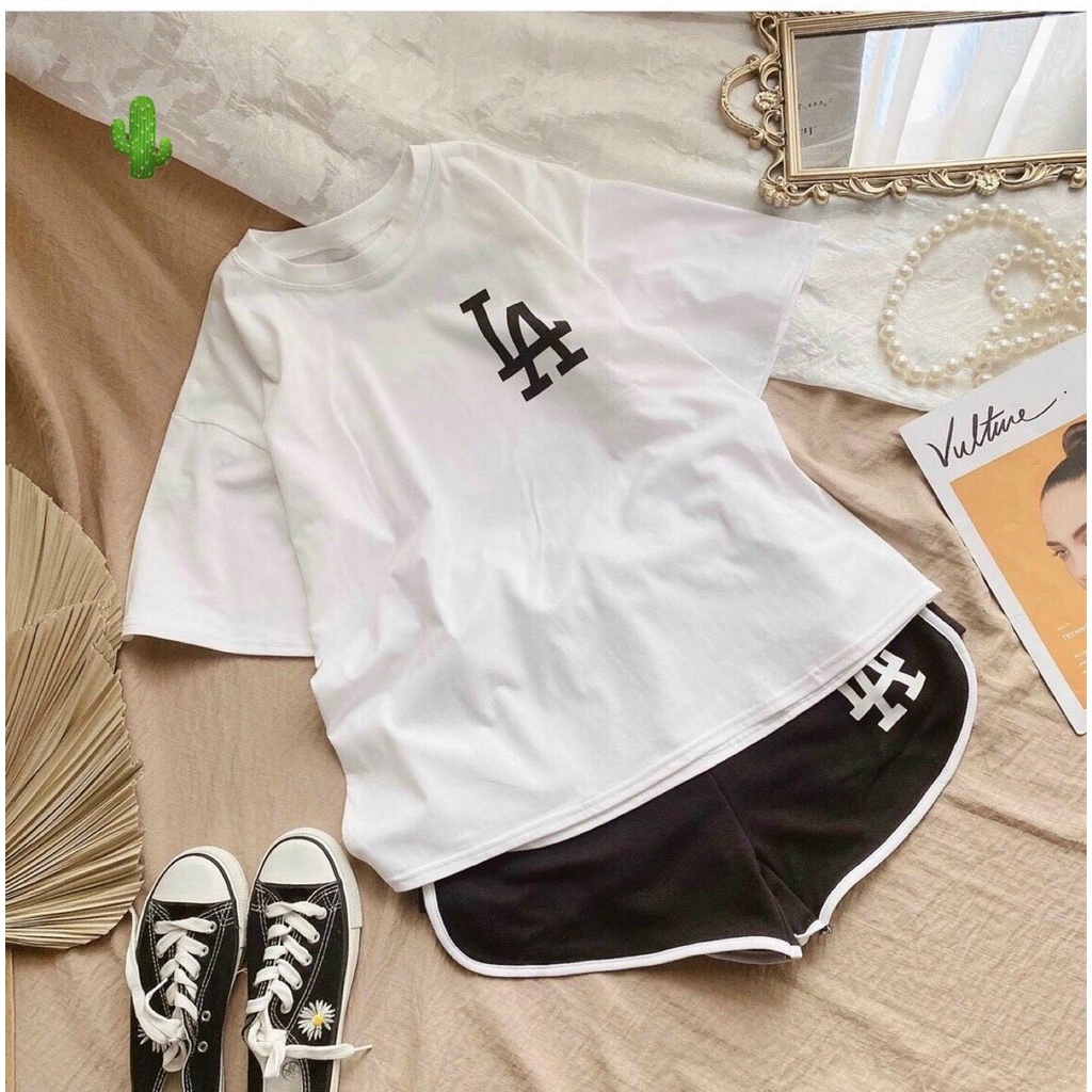 sét bộ đùi áo LA ngắn tay phối quần short viền