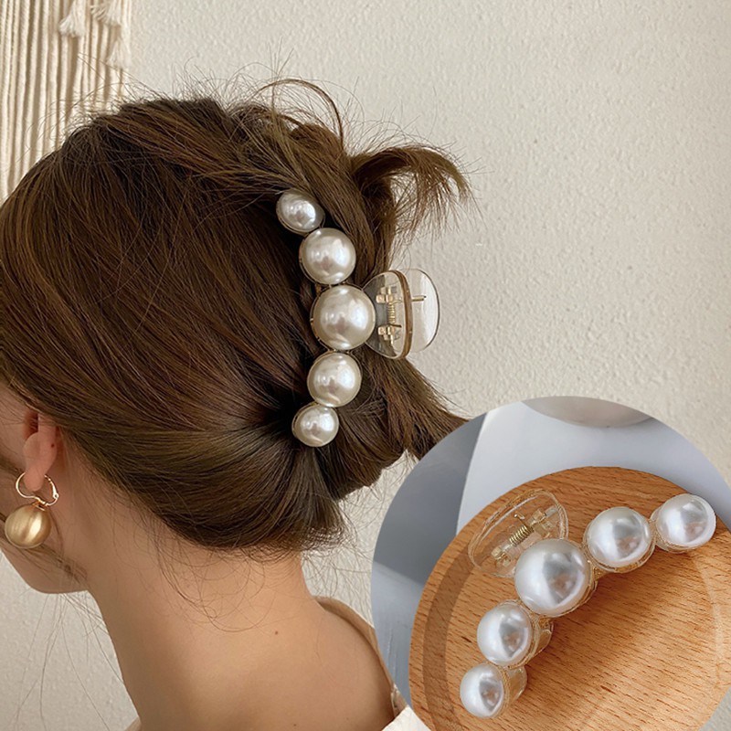 Kẹp tóc đính hạt ngọc thời trang dành cho nữ