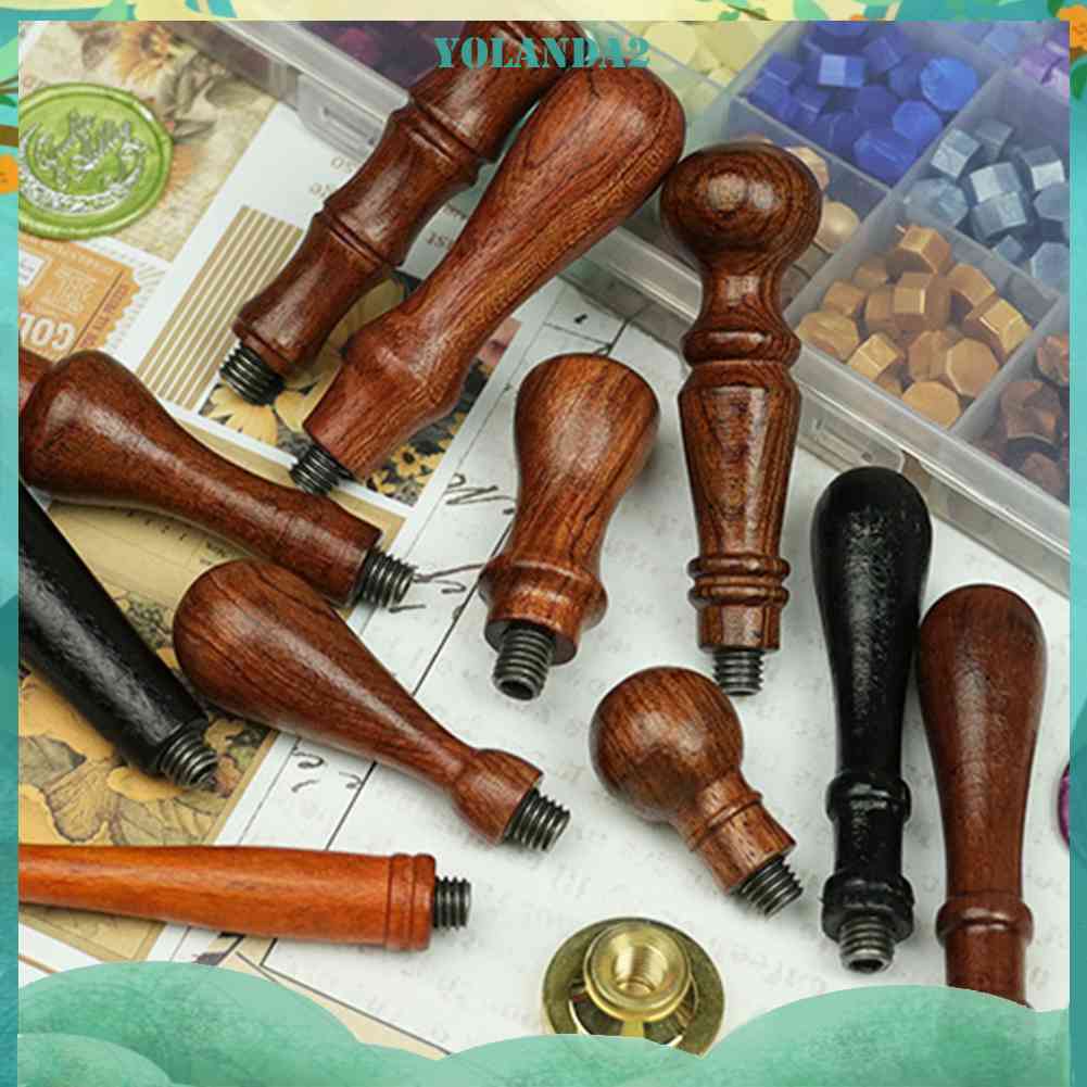 Con Dấu Tay Cầm Gỗ Khắc Hình Hoa Hồng Kiểu Cổ Điển