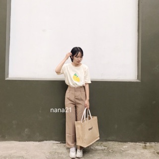 Quần tây dáng suông khoá