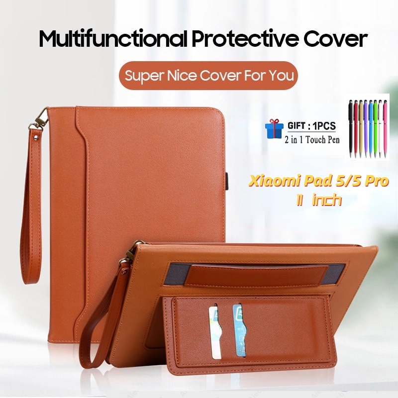 Bao Da Máy Tính Bảng Có Giá Đỡ + Dây Đeo Cho Xiaomi Pad 5 Pro 11 inch 2021 Mi Pad5 Pad 4 Plus 10.1