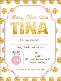 Thiệp thôi nôi cho bé
