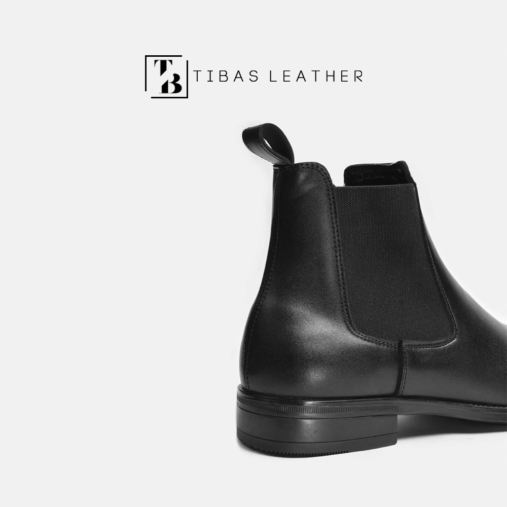 Giày Chelsea Boots Da Nguyên Tấm Cao Cấp Không Nhăn, Chelsea Boot Cổ Cao Phong Cách Lịch Lãm TIBAS