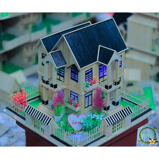 Nguyên Liệu Làm Mô Hình Tăm Tre Bộ Nguyên Liệu Nhà Tăm Tre N-2G Đen