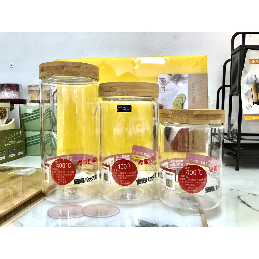 SALE GIÁ SỈ TẠI XƯỞNG LỌ HŨ BÌNH THỦY TINH NẮP GỖ ĐỰNG GIA VỊ CAFE ĐƯỜNG NGUYÊN LIỆU THỰC PHẨM CHỊU NHIỆT CAO CẤP 3 CỠ