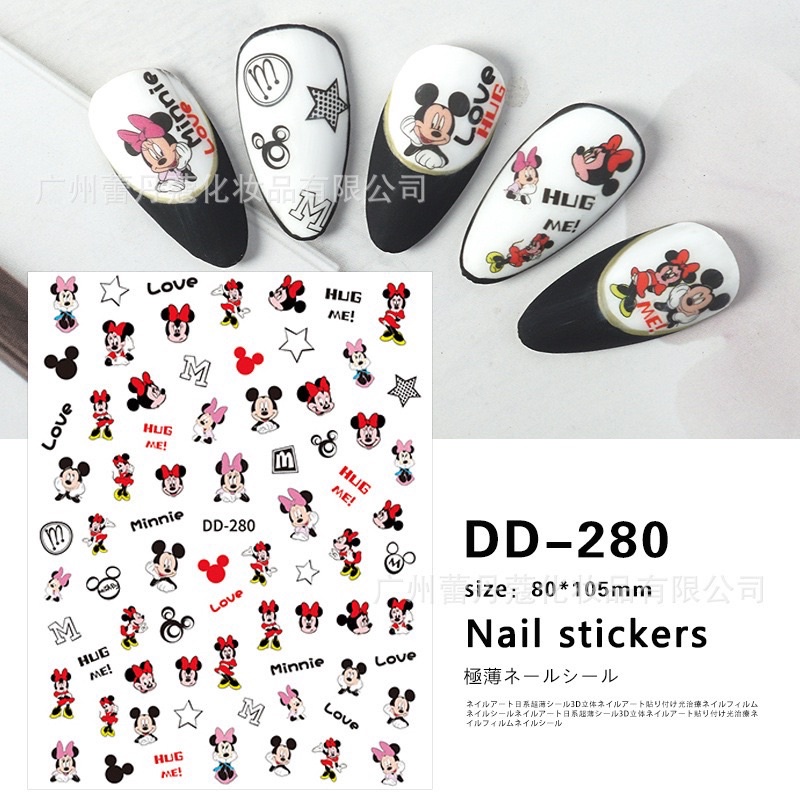 Sticker hoạt hình chuột mickey dán móng đủ kiểu