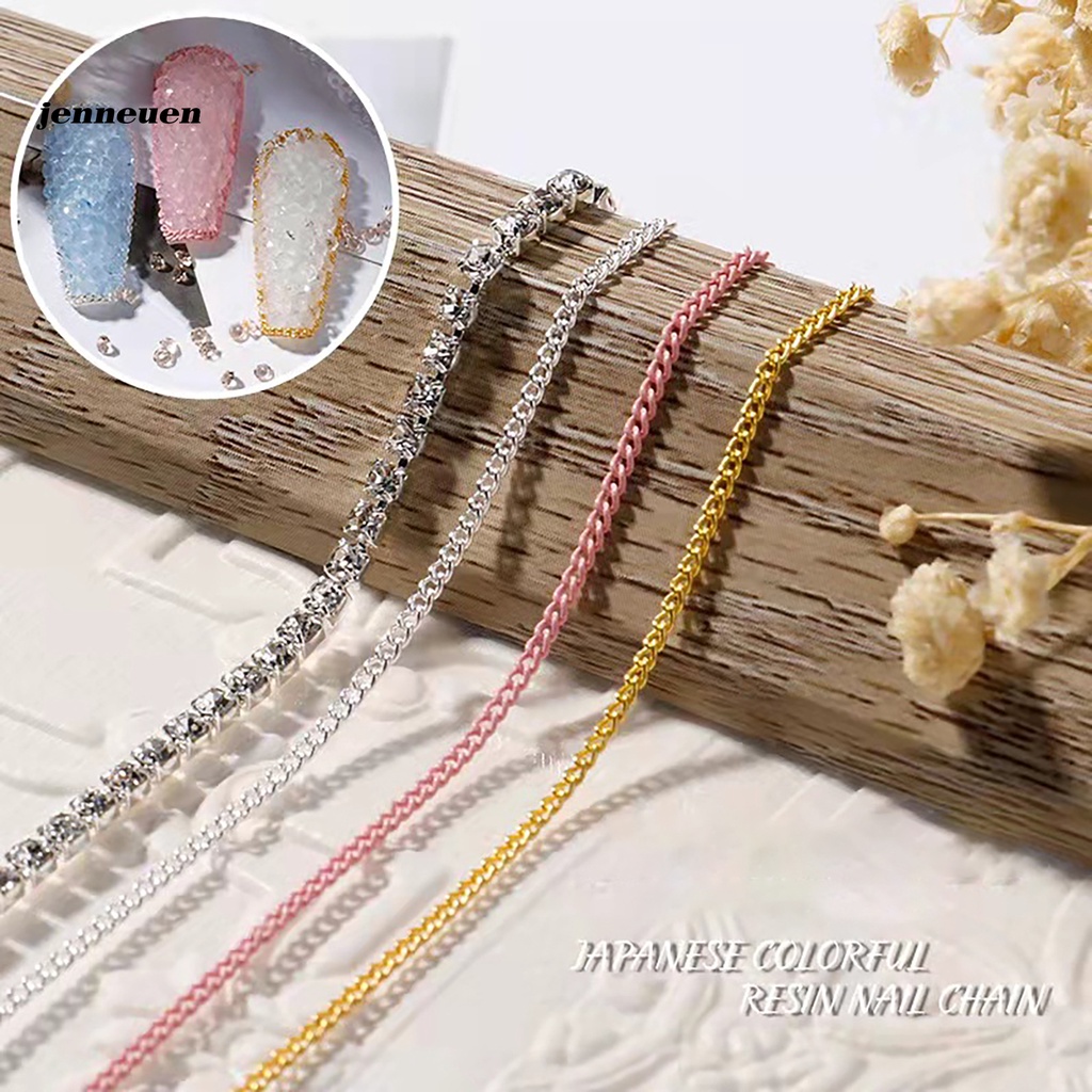 [Hàng mới về] 3 Dây xích kim cương giả 3D bằng kim loại trang trí móng tay làm đẹp đa năng cho nữ