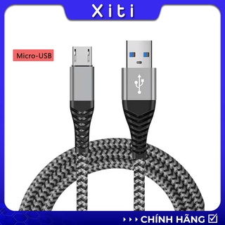 Cáp sạc nhanh cổng cắm Micro USB dành cho Android 1,5m thiết kế dây bện dù Samsung xiaomi vivo oppo giá rẻ