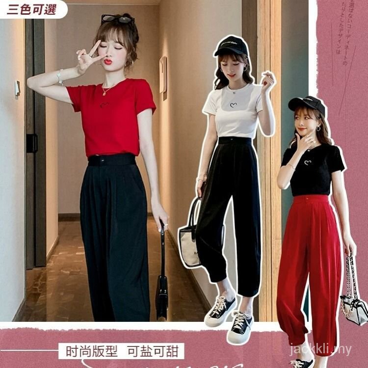 Bộ Đồ Thể Thao Áo Tay Ngắn + Quần Lửng Thời Trang Mùa Hè Cho Nữ | BigBuy360 - bigbuy360.vn