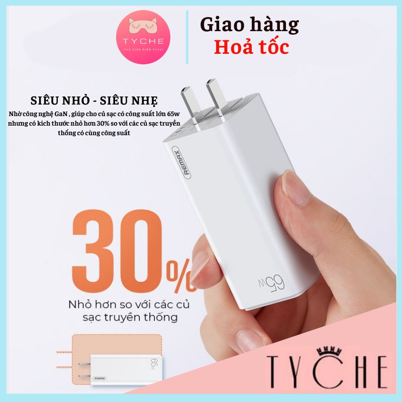 Củ sạc nhanh 2 cổng 65w Remax RP-U50