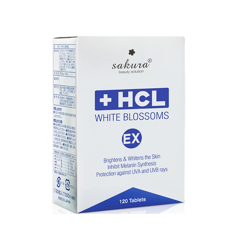 Sakura HCL White Blossoms EX - Viên uống đẹp da, giảm nám chuyên sâu giúp da trắng sáng đều màu, chống lão hoá -120 viên | BigBuy360 - bigbuy360.vn