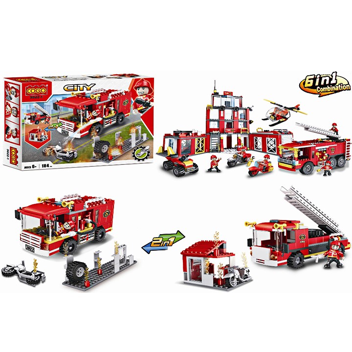 Lego city lắp ghép xe cứu hỏa