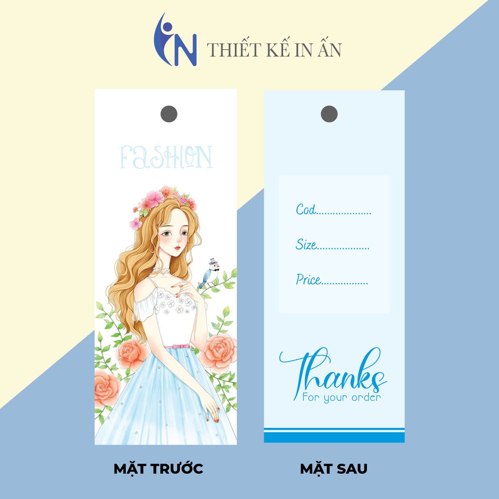 NHÃN MÁC TAG QUẦN ÁO giúp nâng cao thương hiệu quần áo - Giấy bìa cứng cán màng sang trọng 100 cái mẫu 09