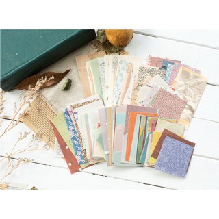 Set 60 tờ giấy nền trang trí sổ Bullet Journal phong cách vintage
