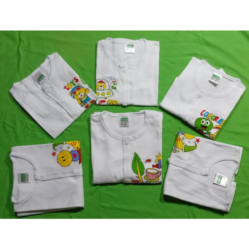 Áo nút giữa tay ngắn trắng sơ sinh 100% cotton
